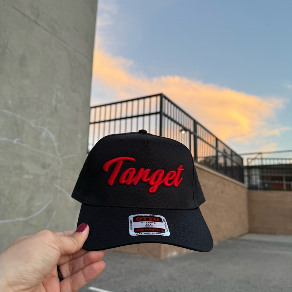 Target 5 Panel Hat - Black
